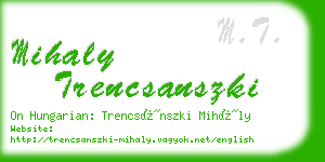 mihaly trencsanszki business card